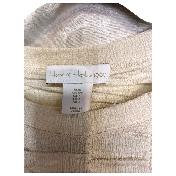 House of Harlow 1960 NWT Cream Ruched Babydoll Boho Fairy Romantic Top, sz S - Picture 3 of 7